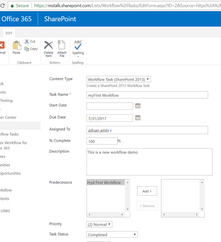SharePoint Edit Form