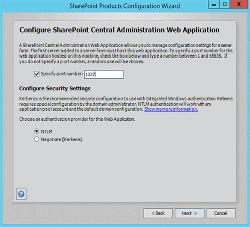 SharePoint 2016 Configuration Wizard Central Admin