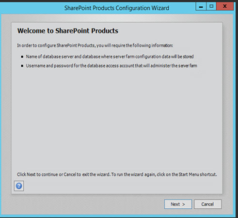 SharePoint 2016 Product Configuration Wizard