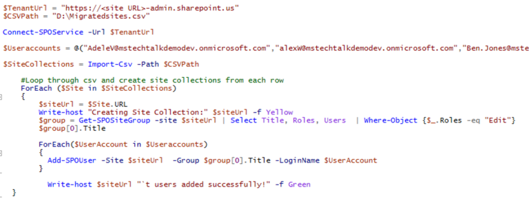 Add users to Edit security group dynamically using PowerShell | MS ...
